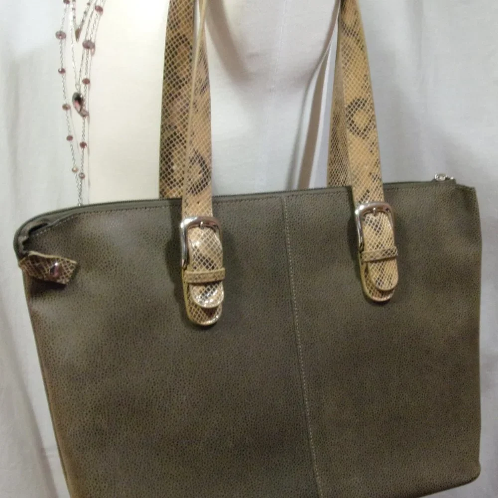 Taupe Brown Computer/Tote Handbag NWOT